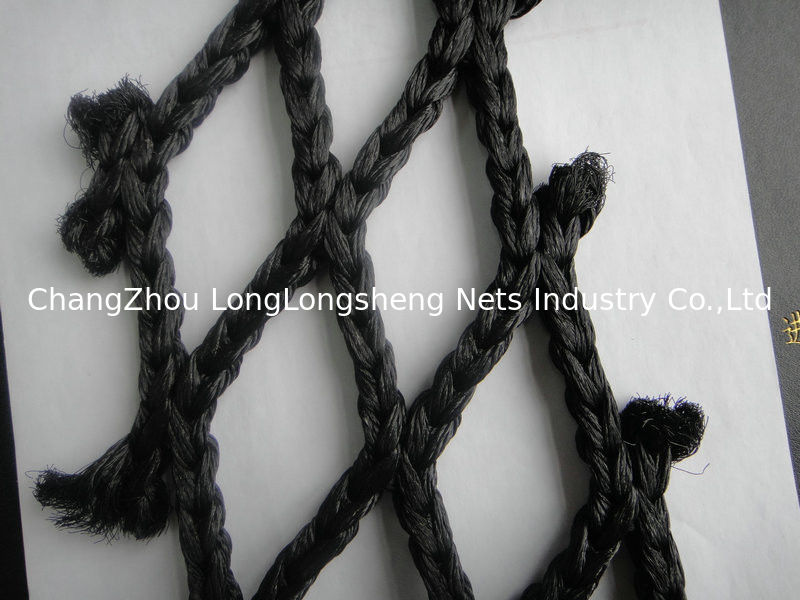 Black Super PE HDPE Fishing Nets / Fish Catching Net , Single / Double knotted